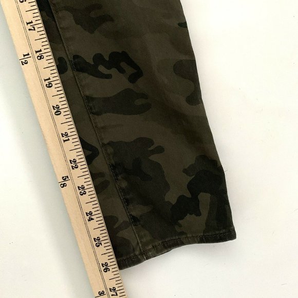 Driftwood Jackie Jeans Size 25 Camo Green-Brown Skinny with Orange Aztec Stripe - Picture 8 of 10